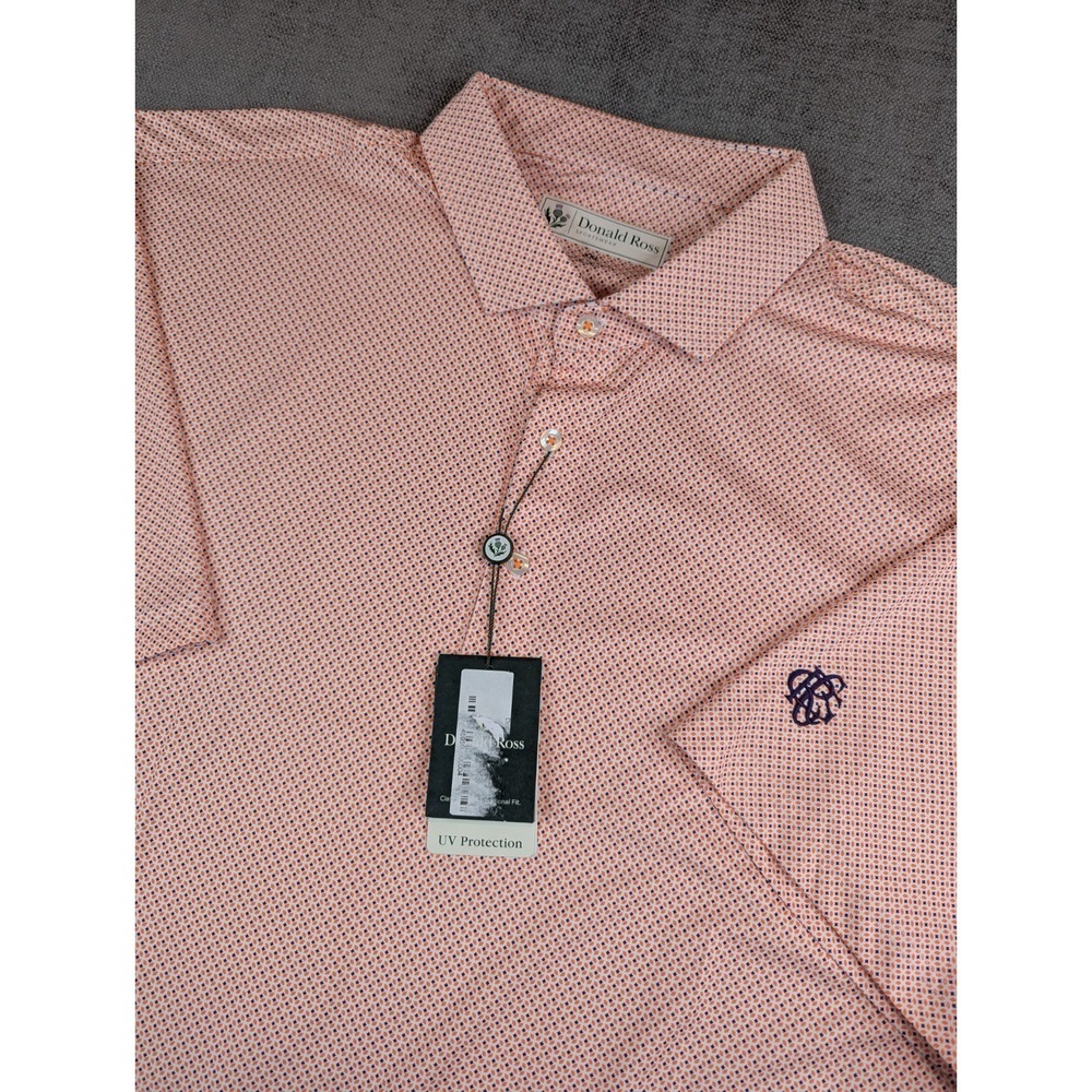 NWT Donald Ross Polo Shirt Men XXL Geometric Sportswear Golf Performance Stretch